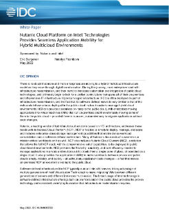 IDC Report: Nutanix and Intel for Multi-Cloud