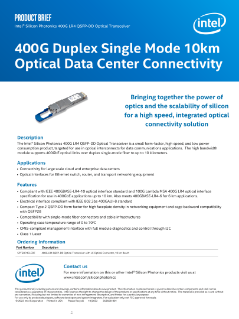 인텔® Silicon Photonics 400G 트랜시버
