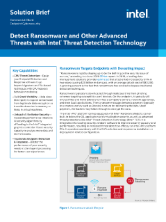 인텔® Threat Detection Technology를 통한 랜섬웨어 감지 솔루션 요약