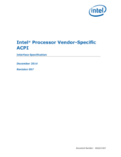 Interface Spec: Intel Processor Vendor-Specific ACPI