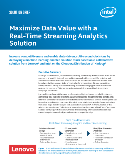 Maximize Data Value with a Real-Time Streaming Analytics Solution