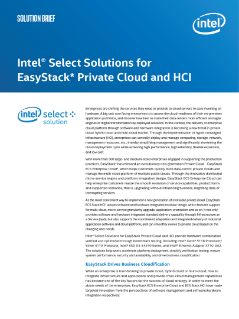 Intel Select Solutions for EasyStack Private Cloud and HCI