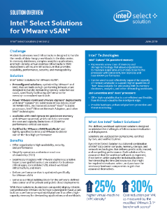 Intel® Select Solutions for VMware vSAN* Solution Overview